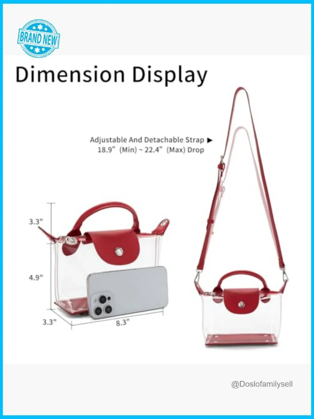 Bags | Clear Crossbody Bag Stadium Approved Transparent Purse Concerts ...